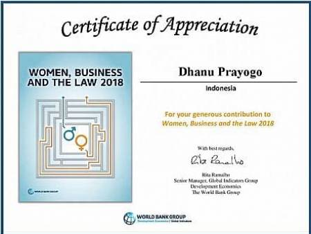 Appreciation from World Bank Group 2018